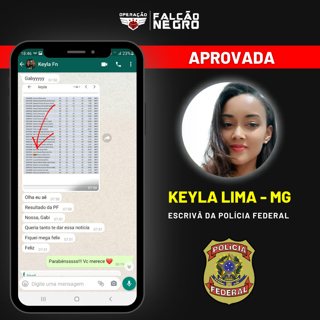 Keyla, aprovada Escrivã da Polícia Federal